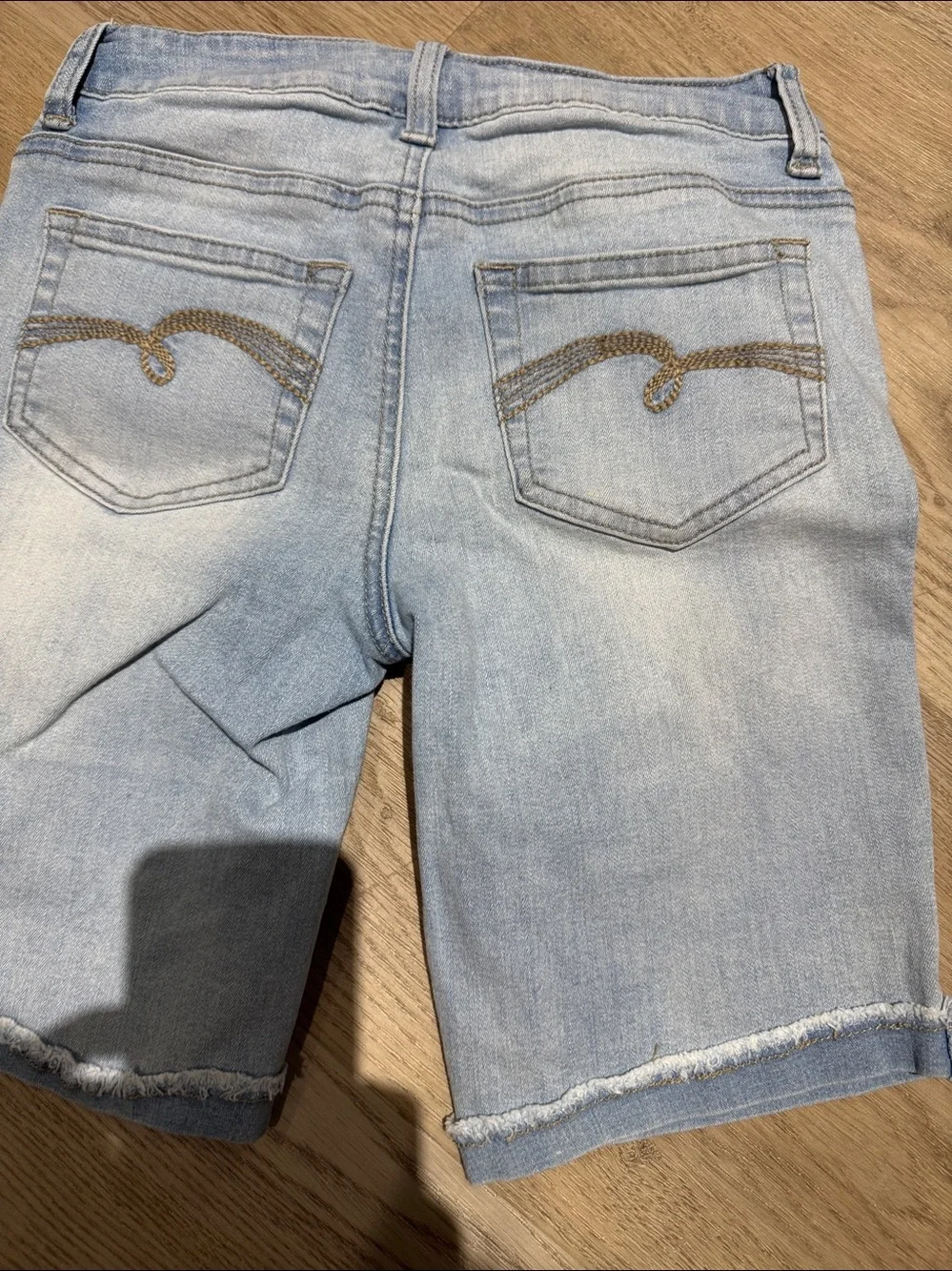 Bundle of 2 Justice Light and Dark Blue Kids Denim Shorts